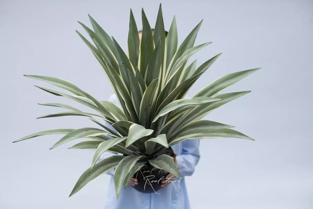 Real Touch Yucca Gloriosa of 47 leaves in a pot (75cm)   - green