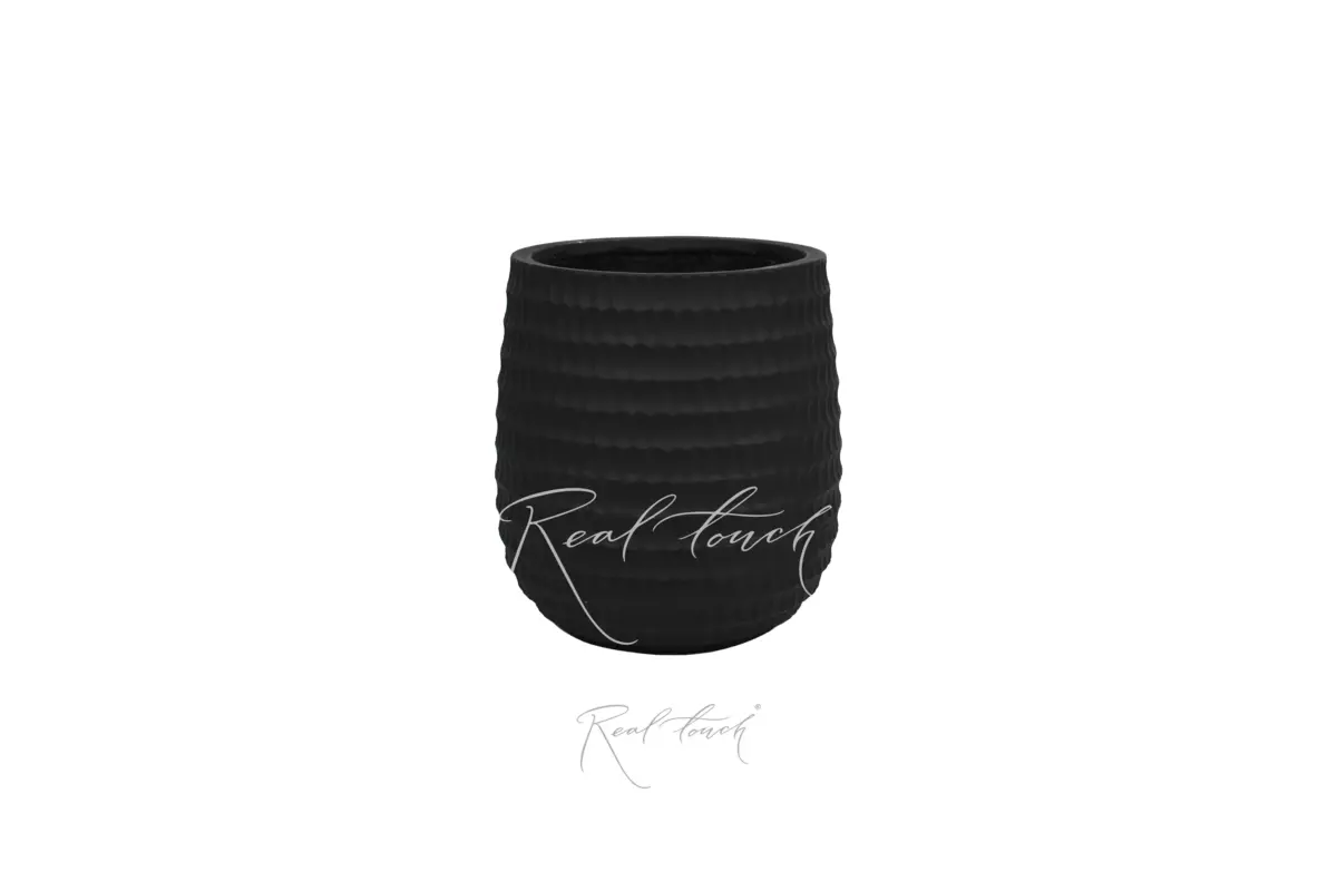 Real Touch planter round (L) - Black