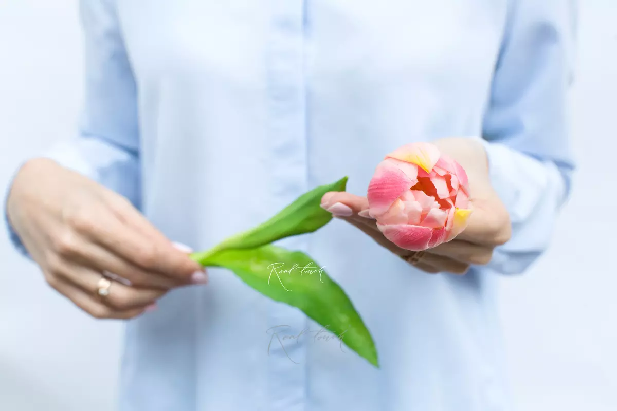 Real Touch Peony Tulip - light pink