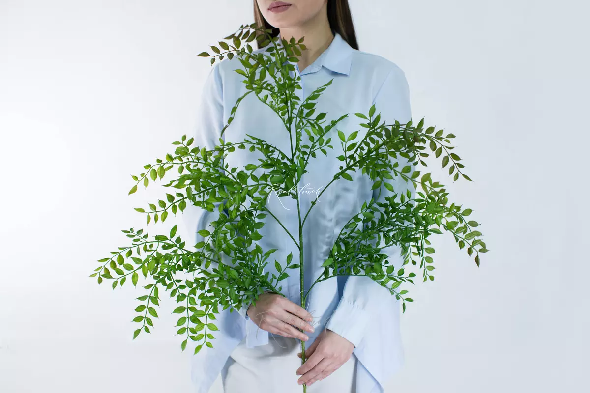 Artificial Ruscus branch - Green red