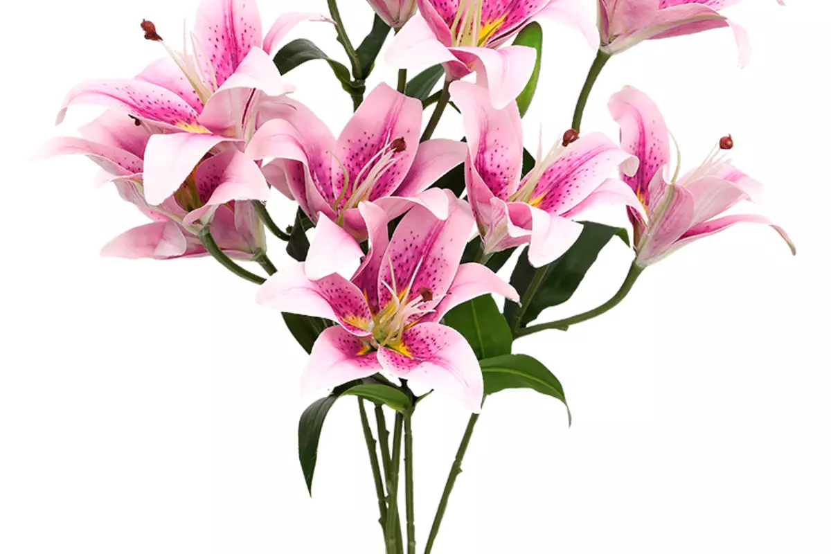 Real Touch Bush of Lilies (9 flowers) - light purple Real Touch Bush of Lilies (9 flowers) - light purple