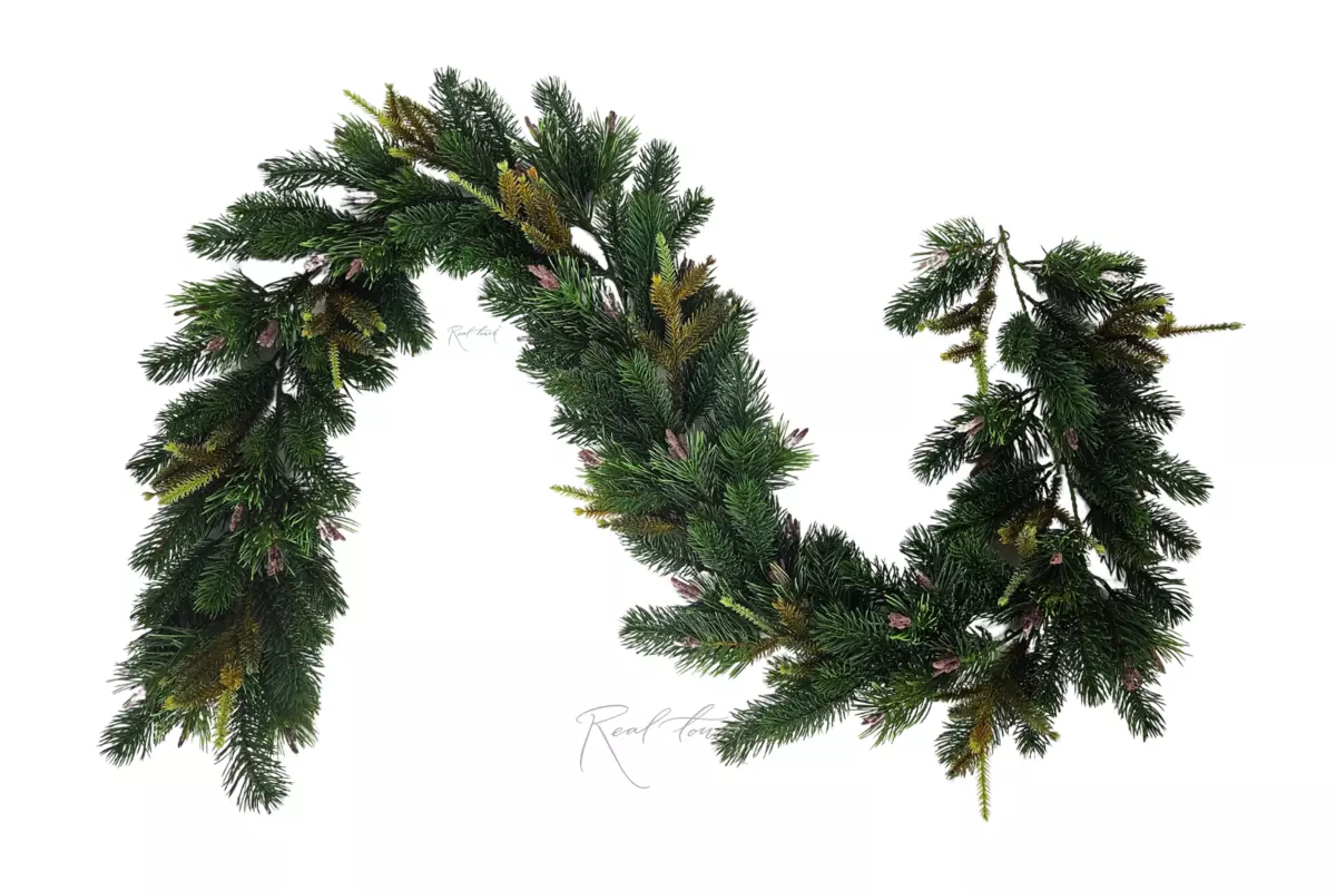 Garland of Real Touch needles with a cast needle 180cm - green Garland of Real Touch needles with a cast needle 180cm - green