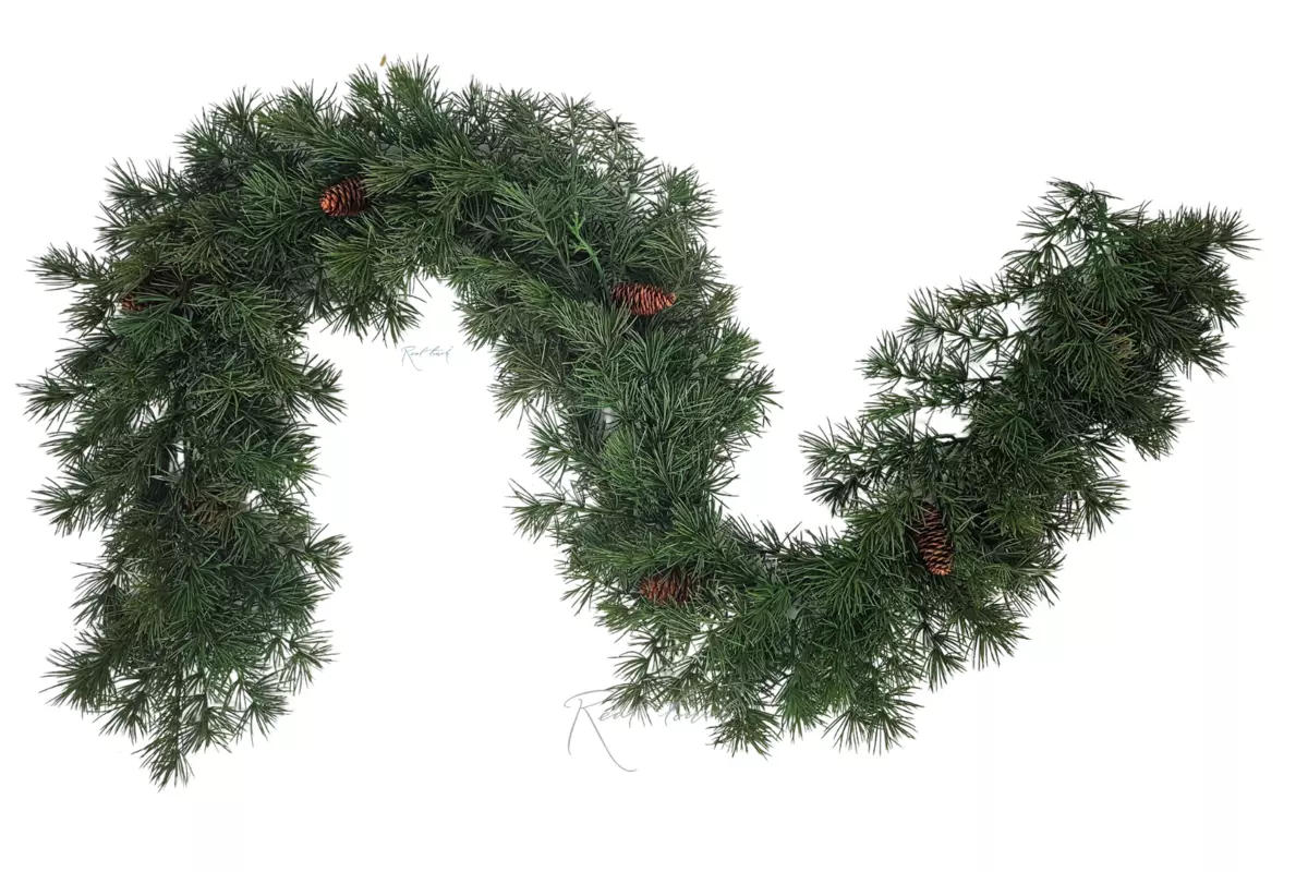 Real Touch Pine Garland 180cm - green