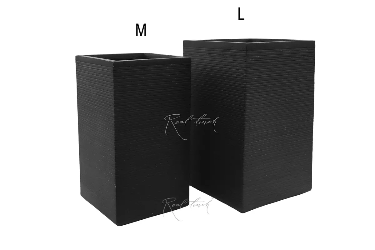 Elongated Flowerpot Cube 27.5*27.5*51 - Black