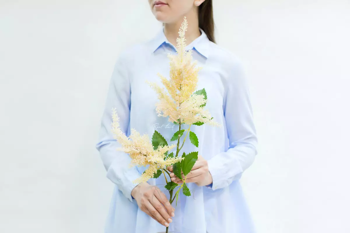 Artificial Astilbe branch  - Champagner