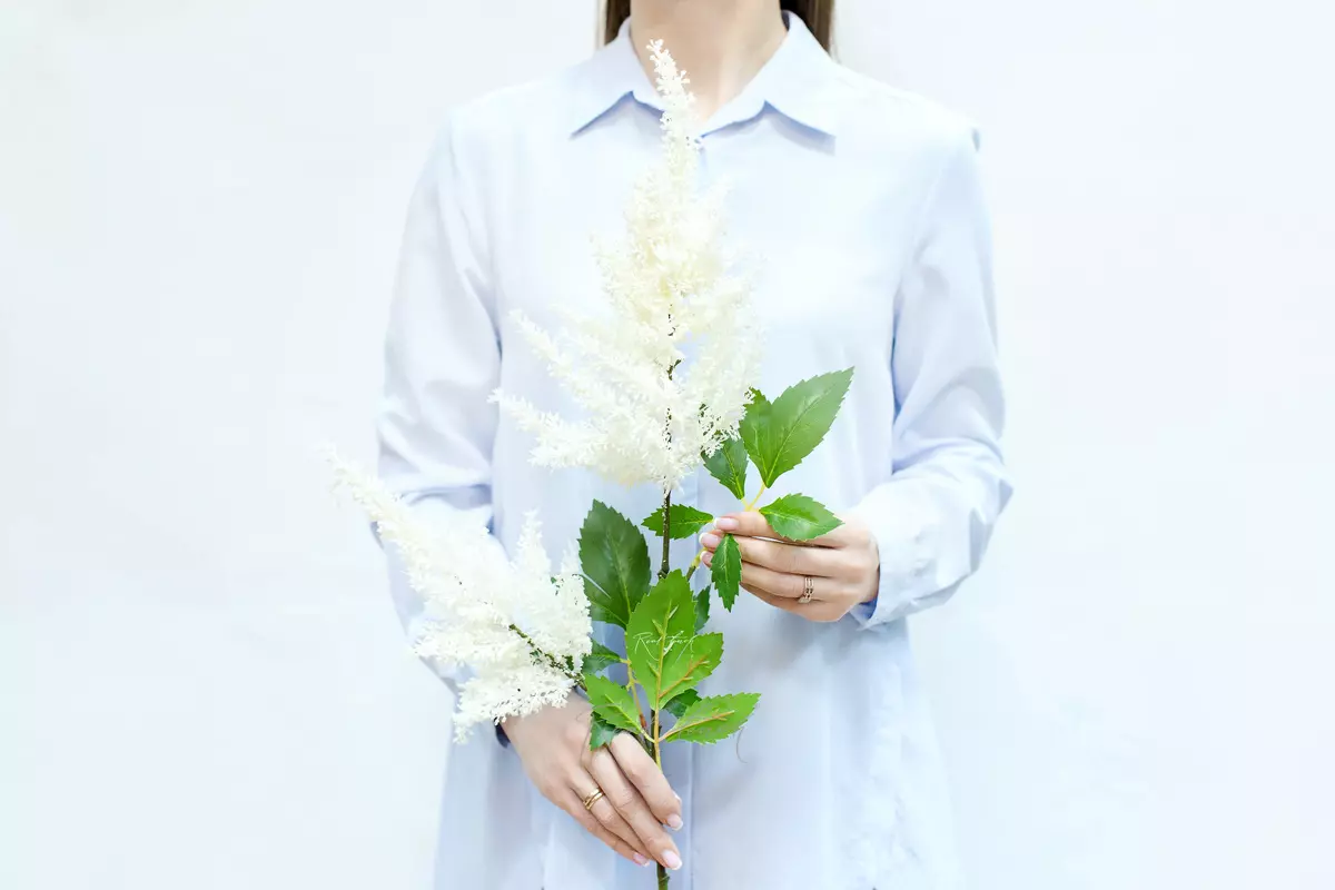 Artificial Astilbe branch  - white