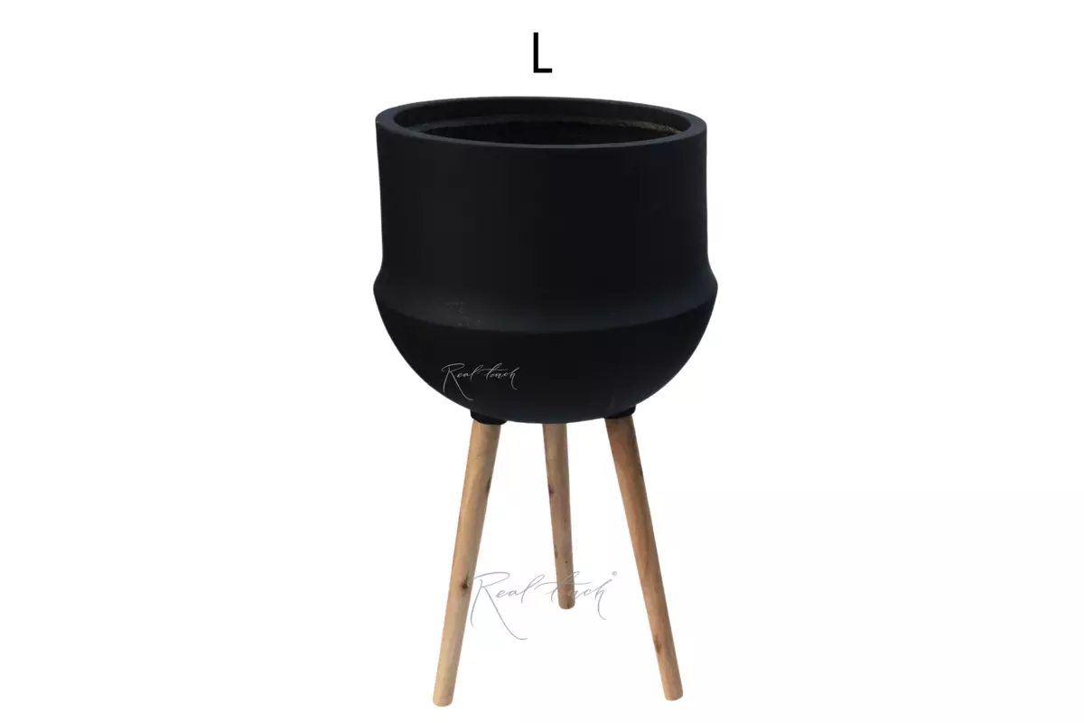 Planter Real Touch cast iron with legs (L) - Black Planter Real Touch cast iron with legs (L) - Black