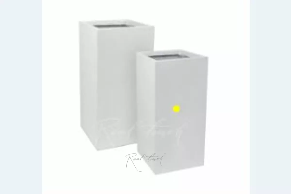 Elongated Flowerpot Cube 27.5*27.5*51 - white