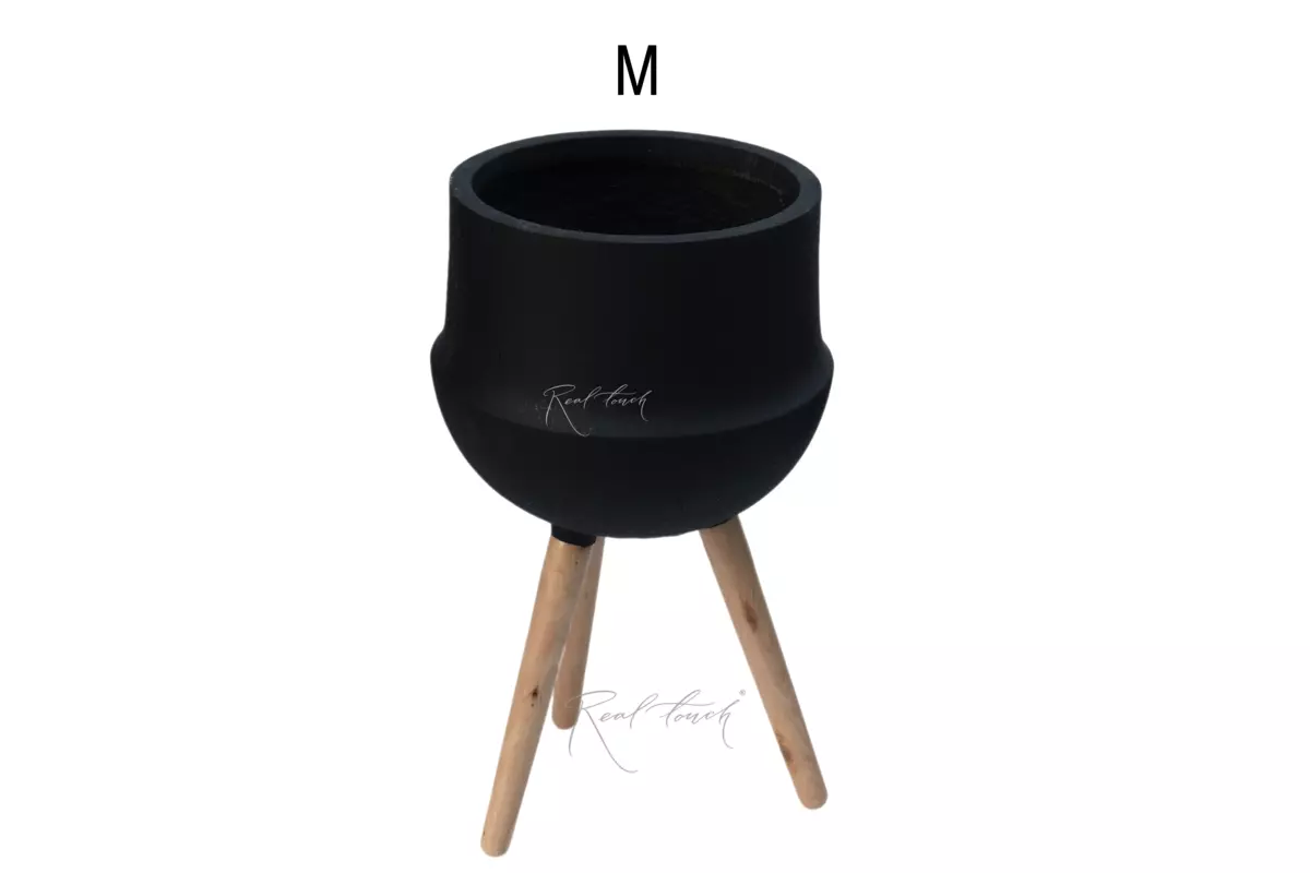 Planter Real Touch cast iron with legs (M) - Black Planter Real Touch cast iron with legs (M) - Black