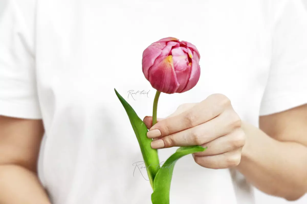 Real Touch Peony Tulip - light purple 