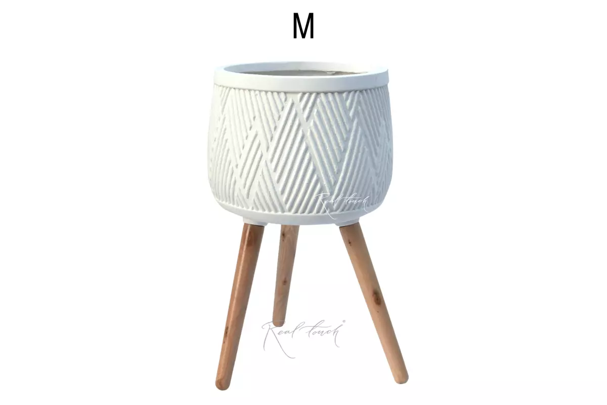 Planter Real Touch bowl with legs (M) - white Planter Real Touch bowl with legs (M) - white