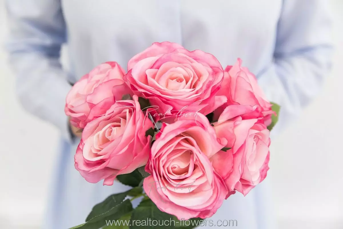 Real Touch Rose Bouquet Esperance (6 flowers) - pink Real Touch Rose Bouquet Esperance (6 flowers) - pink
