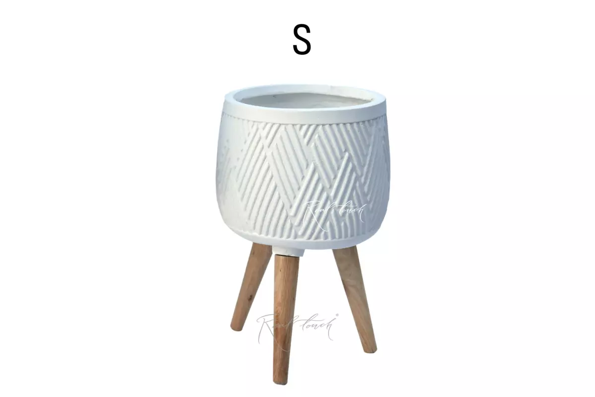 Planter Real Touch bowl with legs (S) - white Planter Real Touch bowl with legs (S) - white