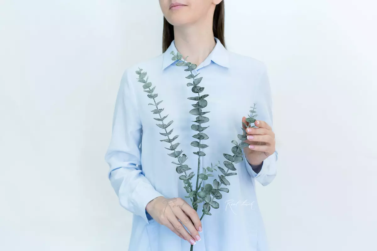 Real Touch Baby Blue Eucalyptus branch - dusty green Real Touch Baby Blue Eucalyptus branch - dusty green