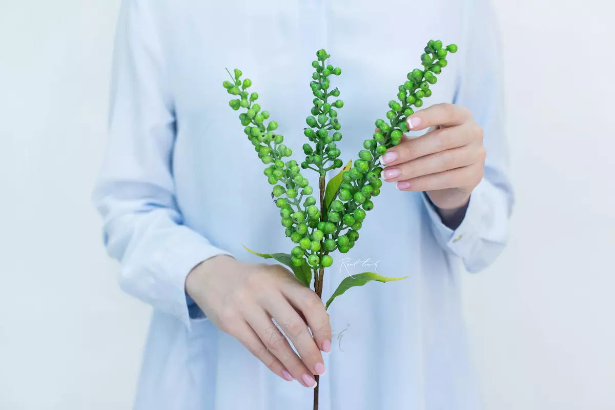 Artificial Green Berry Cluster Branch - green