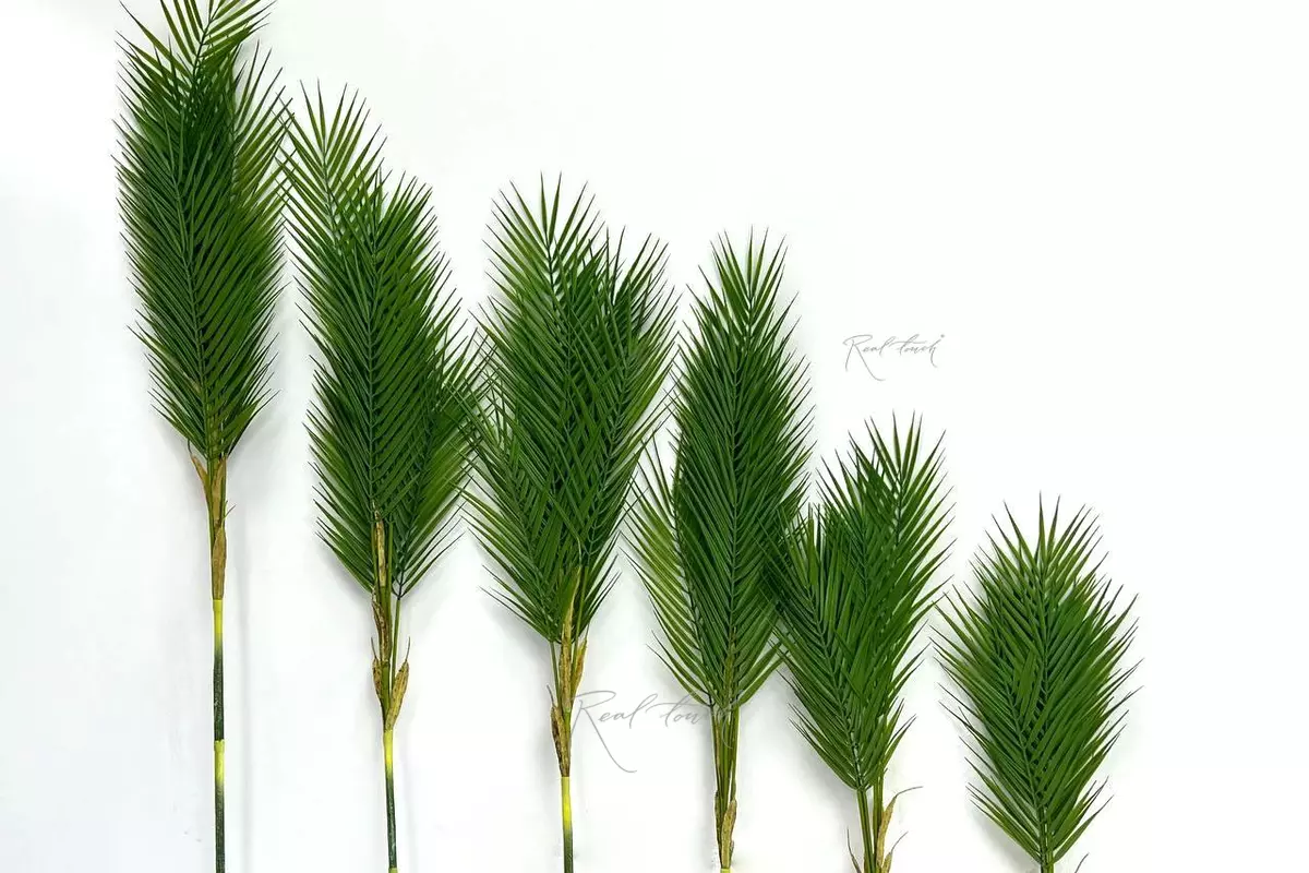 Areca palm set of 6 branches - green