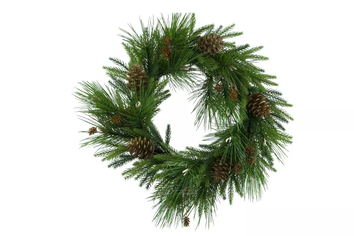 Medium Real Touch Spruce Wreath - green