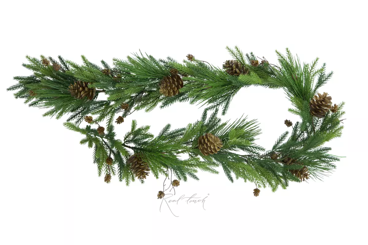 Real Touch Spruce Garland - green